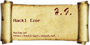 Hackl Izor névjegykártya